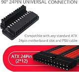 Yctze ATX 24-Pin 90 Degree Power Adapter Female to Male Right Angle Connector view 2
