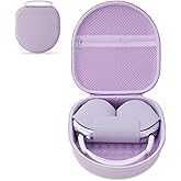 Case for Apple Airpods Max Headphones, Travel Portable Headphone Hard Case Cover Bag, Mesh Pouch with Zipper for Charger and Accessories (Purple)