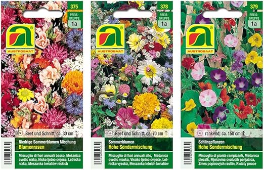 3 variedades | Surtido de semillas de flores | Set para flores de ...