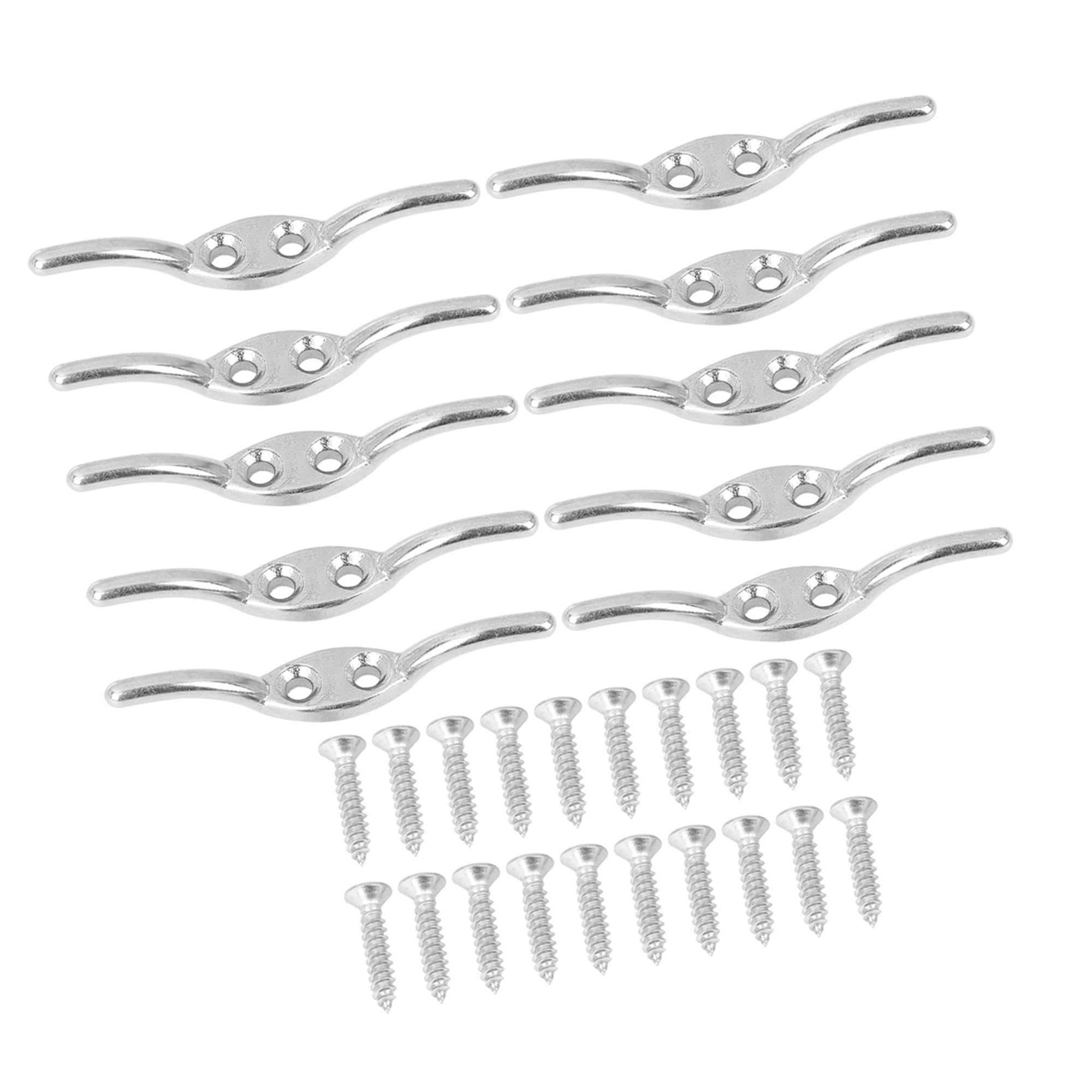 A ABSOPRO 10 Set Marine 316 Stainless Steel Rope Boat Deck Flagpole Cleat Hook Item Replacement