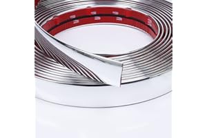 SBWLKJ 3/4"(20mm) Chrome Automotive Side Moldings 50FT Universal Car Side Chrome Trim(Self-Adhesive) UV-Protected Scratch-Proof for All Vehicles Body Door Window Bumper
