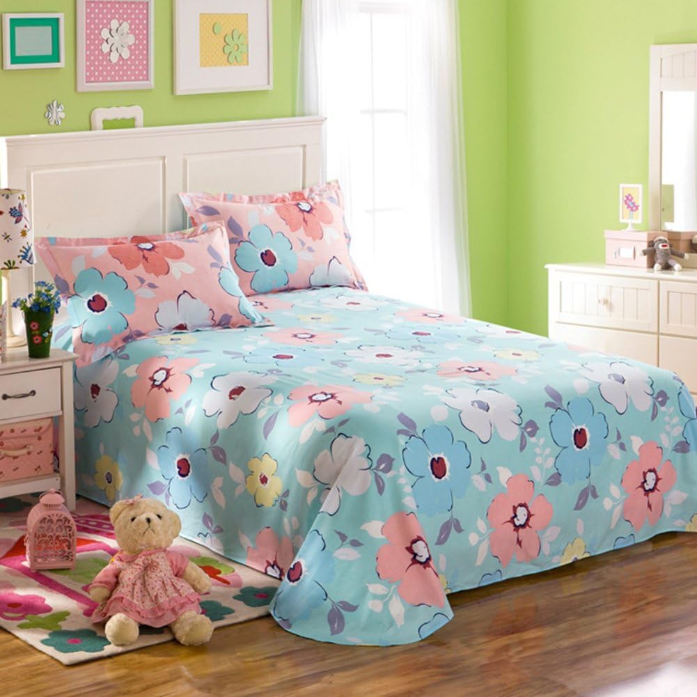 pure cotton double sheets/Cotton bad sheet printed flower-I 250x230cm(98x91inch)