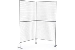 Displays2go 75 Inch 2-Panel Exhibit Displays, Iron Construction, Floor Standing, Double Sided – Silver Finish (AD2PNL)