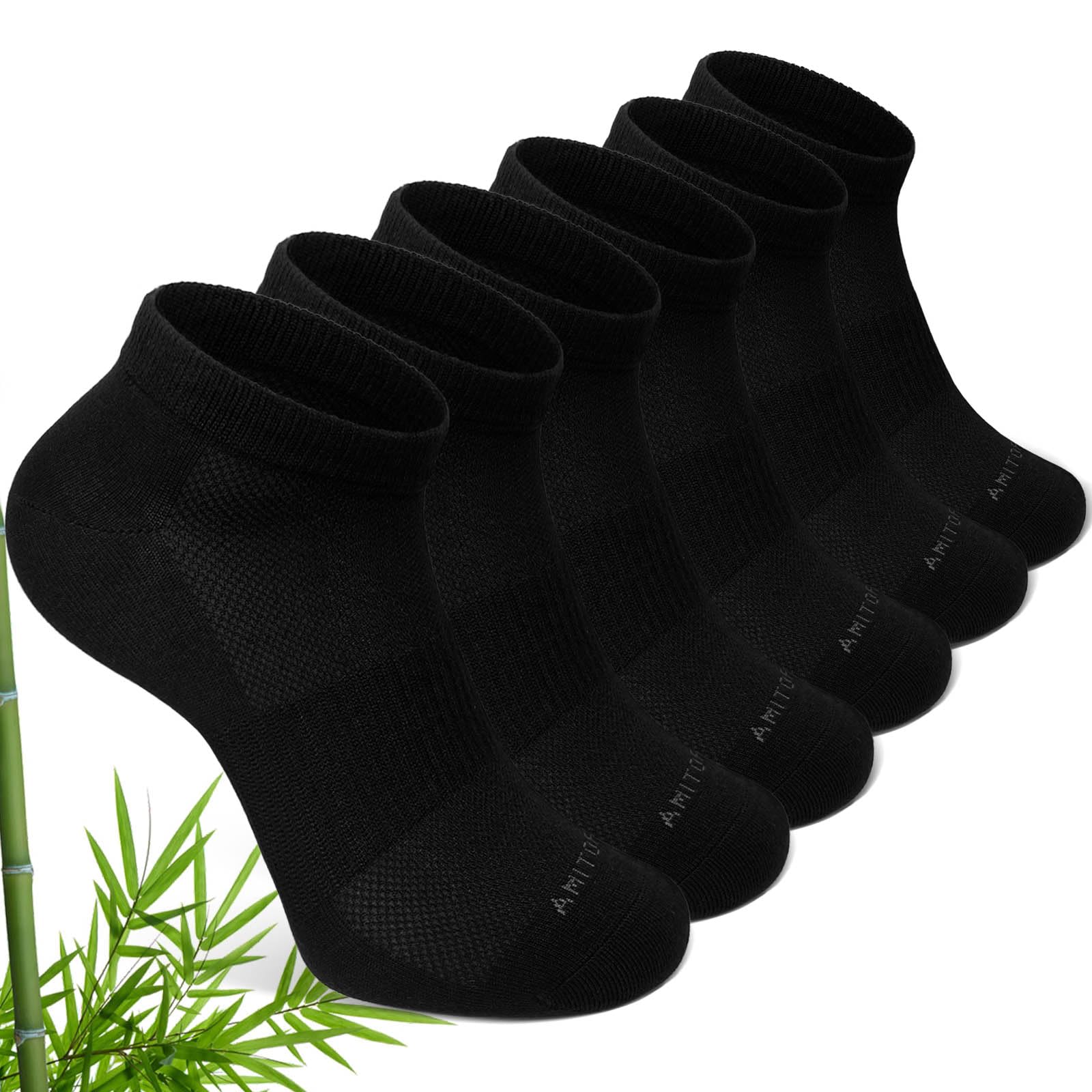 Photo 1 of ZAKASA Bamboo Viscose Ankle Socks: No Show Low Cut Socks for Men Women Breathable Thin Athletic Running Workout Sports 6 Pairs Black