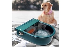 MINYULUA Automatic Heated Dog Water Bowl Large Capacity Livestock Waterer Outdoor Pet Thermal-Bowl Drinking Bowl for Dogs Horse Cattle Cow Goat Pig Animal