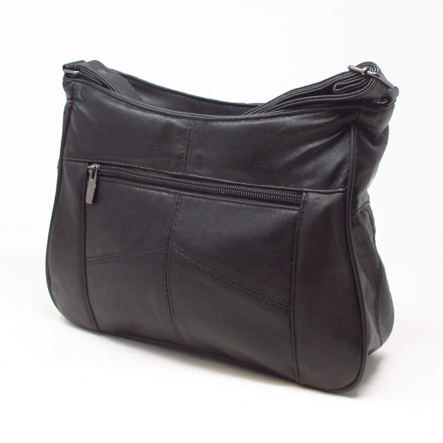 Quenchy London Italian Leather Ladies Handbag Black Soft Leather Shoulder Bag 7691