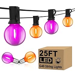 25FT Outdoor Halloween String Lights, G40 Outdoor