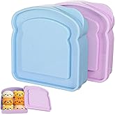 YBEATY 2 Pcs Sandwich Containers Plastic Toast Shape Food Storage Reusable Bread Sandwich Lunch Boxes Holder with Lid Fruit Salad Snacks with Lid for Family Office Camping Adults (Blue+Pink)