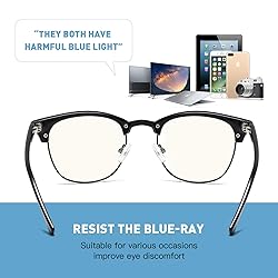 AOMASTE Blue Light Blocking Glasses Retro Semi