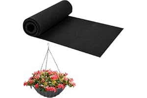 FANTANG 12x120 Inch Fabric Planter Liner Roll Non Woven Plant Felt Liner Roll Black Coco Liners Roll Alternative Coconut Basket Liner Roll Replacement Easy to Cut for Planter Hanging Flower Basket Window Box