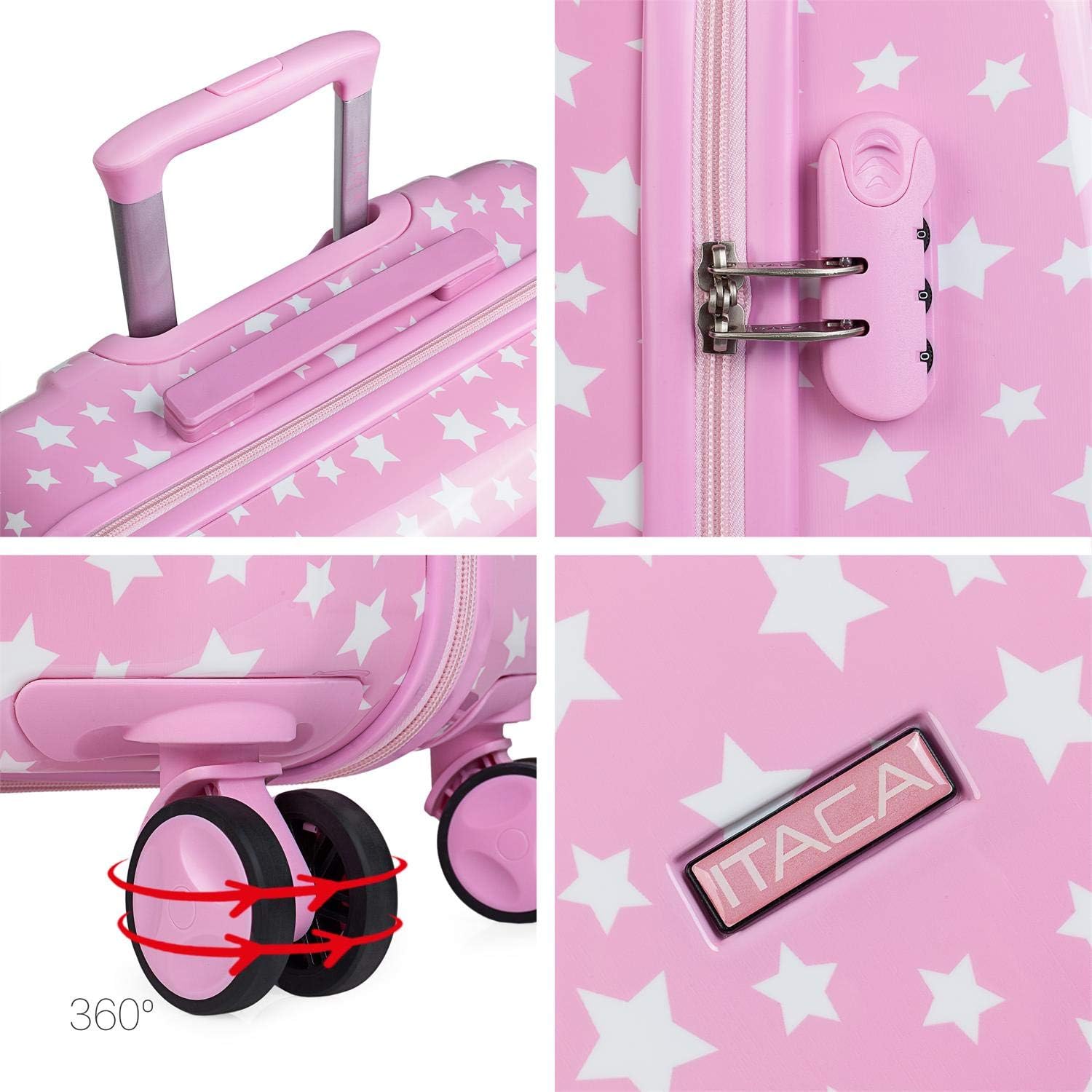 Valigeria resistenti Color Fucsia Piccola e Mediana 702400 Rigide Trolley  in policarbonato stampato e leggere Lucchetto integrato ITACA Set di 2  valigie per bambine 4 ruote doppie girevole urban-earth.co.uk
