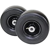 (Set of 2) 9x3.50-4 Flat Free Tire Assemblies Fits GRAVELY 45205, 3.25" Hub, 3/4" Caged Roller Bearings