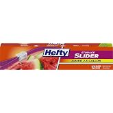 Hefty Slider Jumbo Storage Bags, Extra Large 2.5 Gallon Size, 12ct | Oversized 2.5 Gallon Storage Bags, Store Bulk Food, Clothes, Shoes, and More, Writable Label, Secure Slider Closure