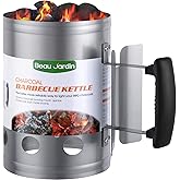 BEAU JARDIN BBQ Charcoal Chimney Starter 11"X7" Heavy Duty for Charcoal Grills Lighter Coal Fire Starter Barbecue Galvanized