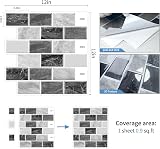 DEWOO Peel Stick Subway Brick Marble Stone Tiles Splashback Kitchen Bathroom 10 view 6