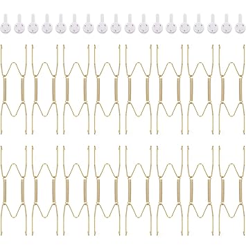 16 Pieces 6 Inch Invisible Plate Hangers Wall Plate Hangers Brass