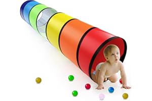 LABEOL Kids Play Tunnel for Toddlers 1-3 Colorful Pop Up Baby Tunnel for Kids to Crawl Through 6 Foot with Breathable Mesh Collapsible Toddler Toys Gift for Children Backyard Playset