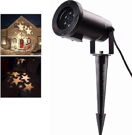 Proiettore Luci Bianche Natalizie.Salcar Led Effetto Luce Per Feste Con Stelle Bianche Calde Motivi Dinamici Lampada Da Giardino Led Cielo Stellato Proiettore Natale Muro Decorazione Luce Da Giardino Per Feste Natale Carnevale Amazon It Casa E