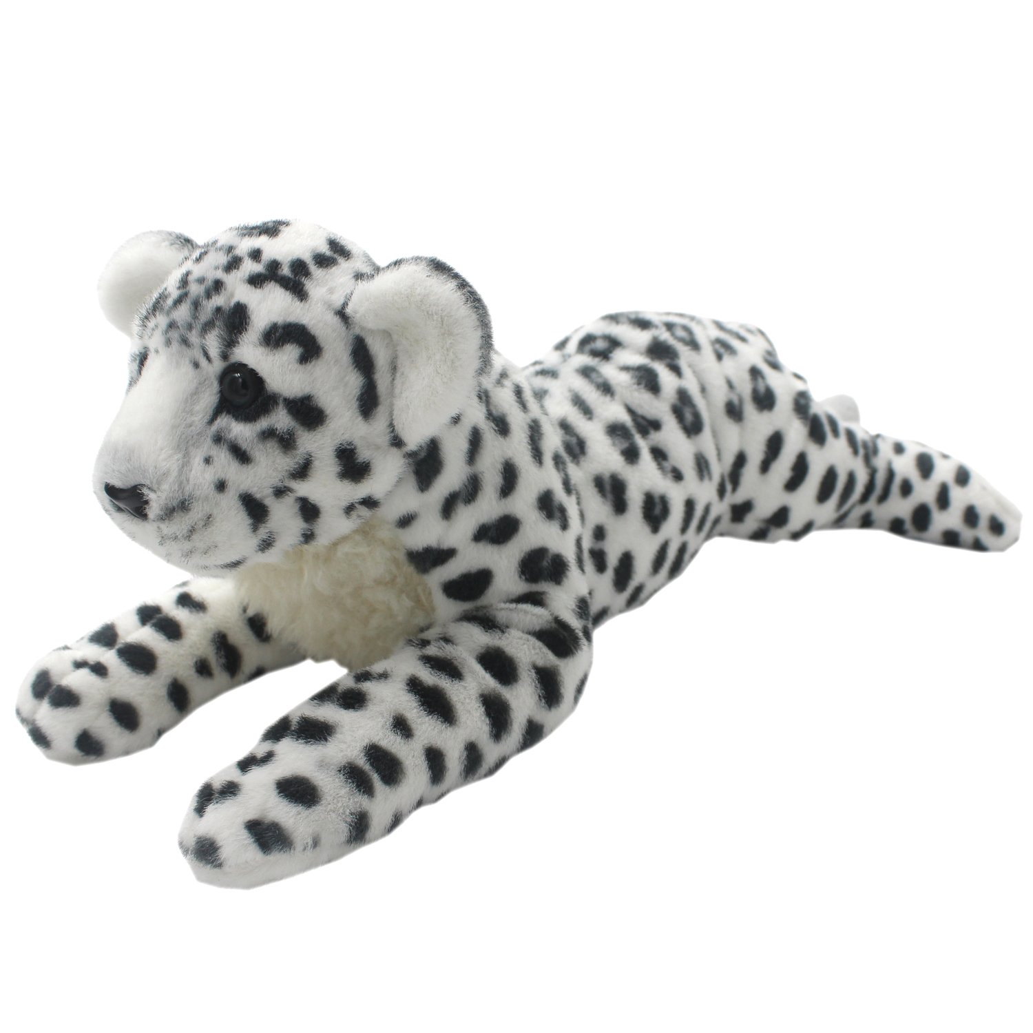 soft belly snowe leopard toy resting