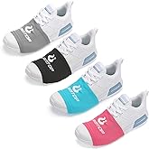 LAMANTOP 4 Pairs Socks for Dancing Shoe Socks on Smooth Floors Over Sneakers,Smooth Pivots and Turns to Dance on Wood Floors Protect Knees
