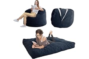 MAXYOYO Giant Bean Bag Chair Bed for Adults, Convertible Beanbag Folds from Lazy Chair to Floor Mattress Bed, Large Floor Sofa Couch, Big Sofa Bed, High-Density Foam Filling, Machine Washable