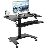 VIVO Black Electric Mobile Height Adjustable 36