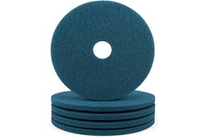 Heart Lake Heavy Duty Blue Scrubbing Pads 5300, 17 Inch Floor Machine Pads - 5 Pack Compatible Commercial Cleaning Supplies f