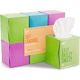 Perk Ultra-Soft Facial Tissues, 2-Ply, 95 Tissues/Box, 6 Cube Pack | Gentle, durable tissues for offices, desks, and facility common areas.