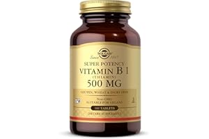Solgar Vitamin B1 (Thiamin) 500 mg, 100 Tablets - Energy Metabolism, Healthy Nervous System, Overall Well-Being - Super Potency - Non-GMO, Vegan, Gluten Free, Dairy Free - 100 Servings
