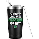 I'm Silently Creating A Spreadsheet For That- Accountant Gift- Funny for Boss, CPA, Coworker, Women, Men- 20oz Insulated Stainless Steel Tumbler with Lid, Spreadsheet Mug, Birthday Christmas Gift