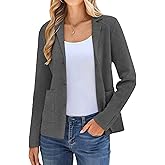 Women's Long Sleeve Casual Blazer Work Office Bussiness Jacket with Pocket