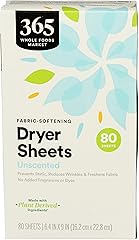 365 by Whole Foods Market, Fabric-Softening Dryer Sheets, Unscented, 80 Count