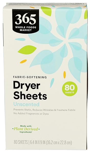 365 BY WHOLE FOODS MARKET, FABRIC-SOFTENING DRYER SHEETS,...