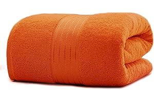 COZYART Burnt Orange Oversized Bath Sheet for Bathroom 35x70 Cotton Body Shower Towel Soft Absorbent Durable 650GSM Extra Large Towels for Daily Use