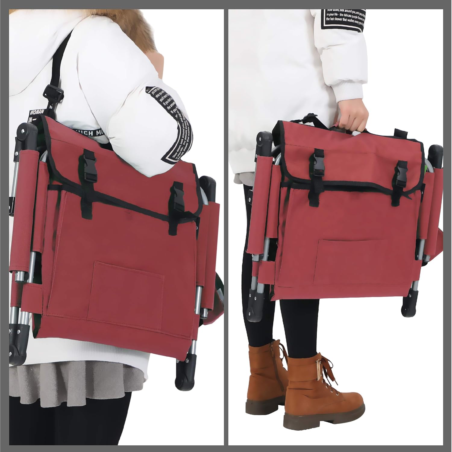 ALPHA CAMP Stadium Seat Padded Chair for Bleachers with Back& Arm Rest, Red : Sports & Outdoors