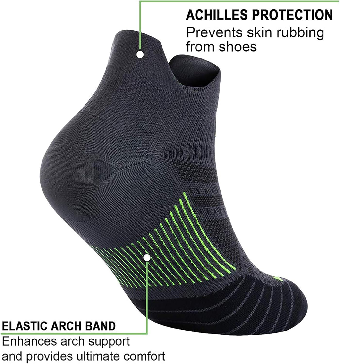 PAPLUS Ankle Compression Sock for Men and Women 2/4/6 Pairs, Low Cut Compression Running Sock with Ankle Support: Clothing