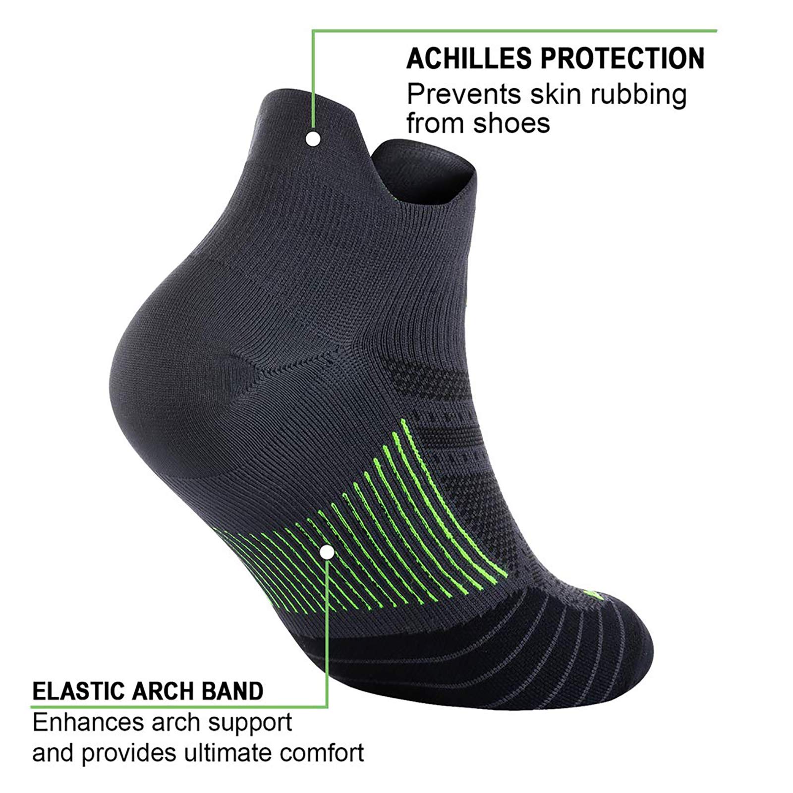 PAPLUS Ankle Compression Sock for Men and Women 2/4/6 Pairs, Low Cut Compression Running Sock with Ankle Support