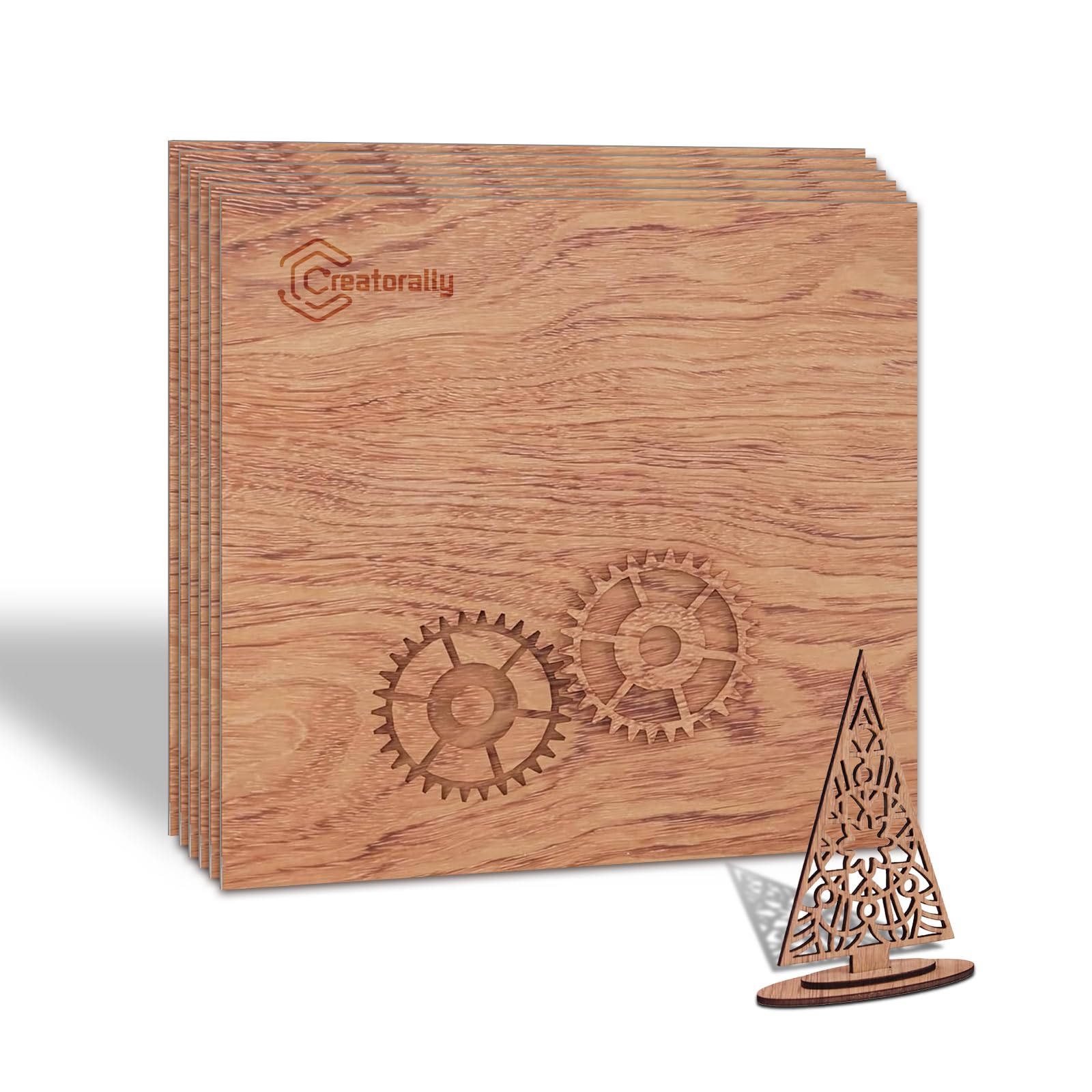 Creatorally 3mm Plywood Sheets, Rosewood Wood Veneer Sheet for Laser Engraving Machine, 30x30 cm 6Pcs Craft Board for Cutting Art Unfinished Ply Materials Planks