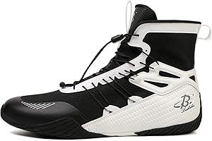 B LUCK SHOE Men’s Boxing Shoes Lightweight High-Top Training Shoes with Drawstring – Supportive Gym Footwear for Fighters LS508
