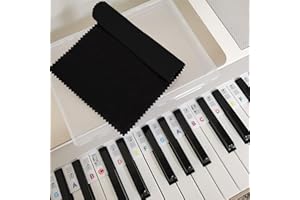 COVER GENY Removable Silicone Piano Key Markers Strips for Beginners,88/61/54/49/37 Key Full Size Piano Keyboard Notes Guide,Reusable Piano Key Note Labels,Comes with Storage Cover & Box(Colorful)