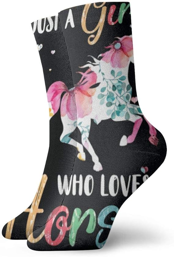 Just A Love Horse SockPersonality Fashion Black Socks Star Socks