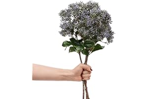 DILATATA Plastic 20 Inch Pepperberry Artificial Blueberry Stems Holly Christmas Berries for Festival Holiday Crafts and Home Decor, Purple Berry Floral Christmas Tree Decorations