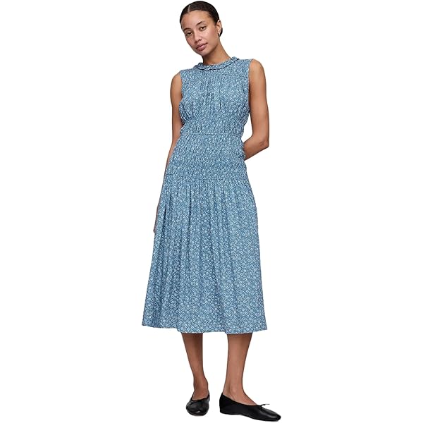 GAP Womens Dipped Waist Midi Dress Lemon Print XS Petite at Amazon Women's  Clothing store