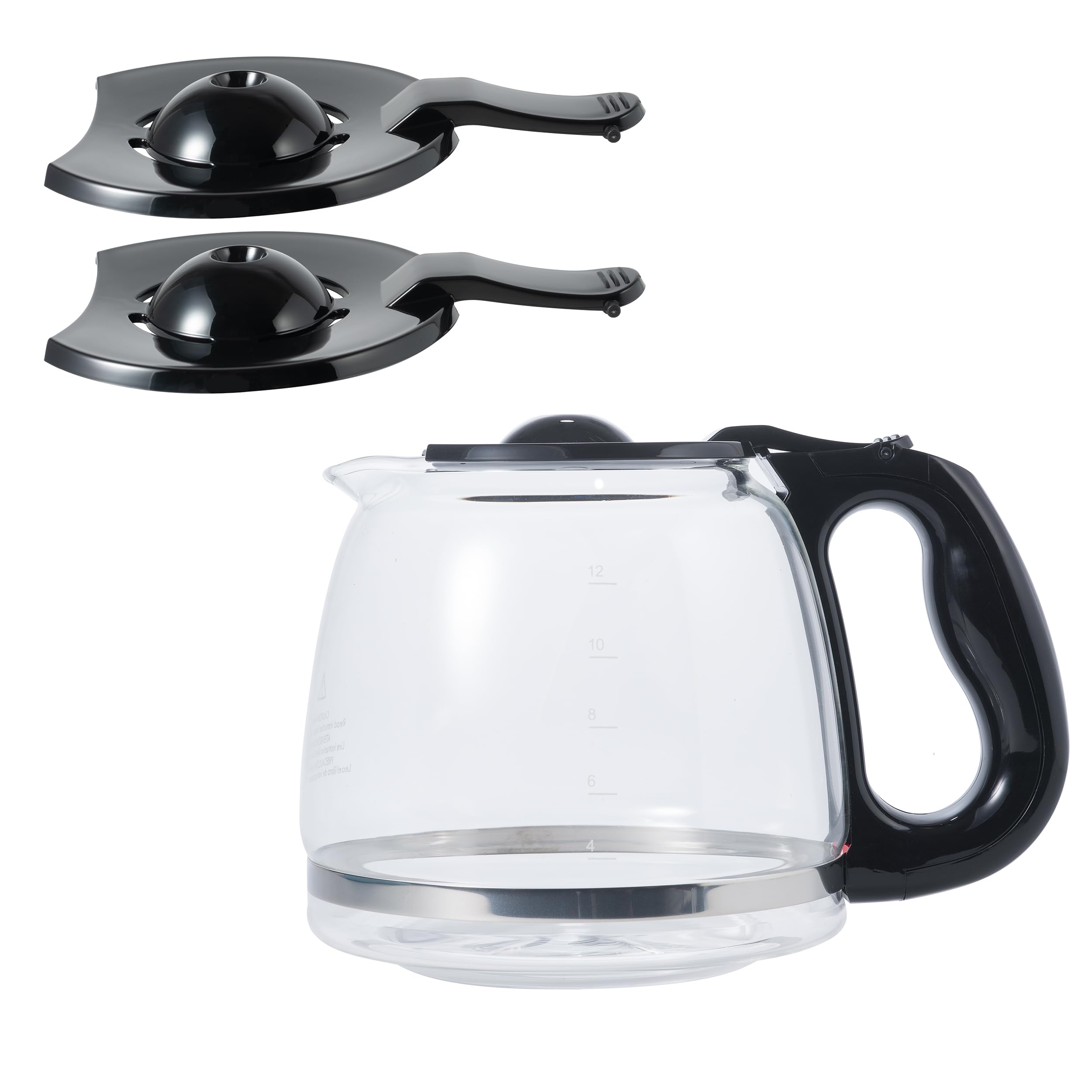 Photo 1 of Replacement 12-Cup Glass Carafe for BLACK+DECKER Coffee Makers (2 Extra Lids)