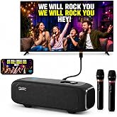 Karaoke Machine for TV with Dual Wireless Microphones, 6-Speaker Home Karaoke System, Screen Casting &amp; HDMI 1080P Output,3D Surround Sound with DSP Audio, AI Hearing Protection for Kids &amp; Family Party