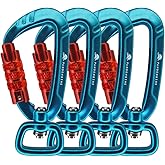 PANDENGZHE 2.5" Auto Locking Carabiner Clips 4.5KN 1011lbs with Swivel Clasp for Dog Leash, Keychain, Backpack