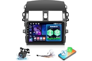 NHOPEEW [4+64G] Upgrade Radio for Toyota Corolla 2009-2013 - 9 inch IPS 1280 * 720P Touchscreen Android Stereo - Wireless Carplay and Android Auto, WiFi, GPS, Custom Homepage, Mirror Link + AHD Backup Camera