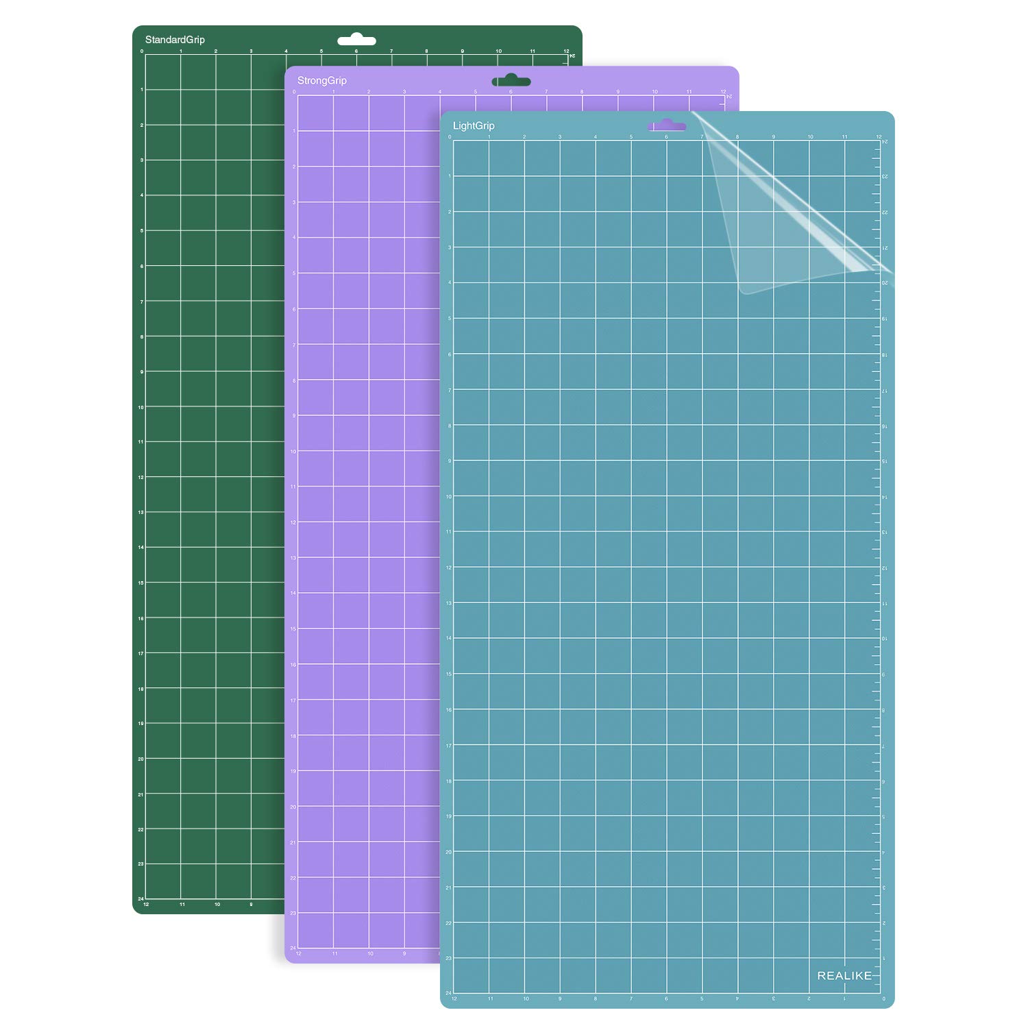 REALIKE Cutting Mat for Cricut Explore Machine,Cricut Expression Machine Maker 30.48cmX60.96cm 12x24 inch Adhesive Sticky Cutting Mats 3Pack Replacement Vinyl Cutting mat for Craft Sewing Varietygrip