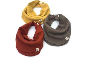 Kishu Baby Indi GOTS Organic Infinity Scarf Bib Set - 4-Way Reversible, 8 Layer Muslin Drool Bibs