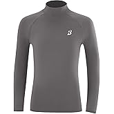 Roadbox Boys Girls Compression Shirts - Youth Long Sleeve Athletic Undershirt Mock Neck for Football Baseball Basketball